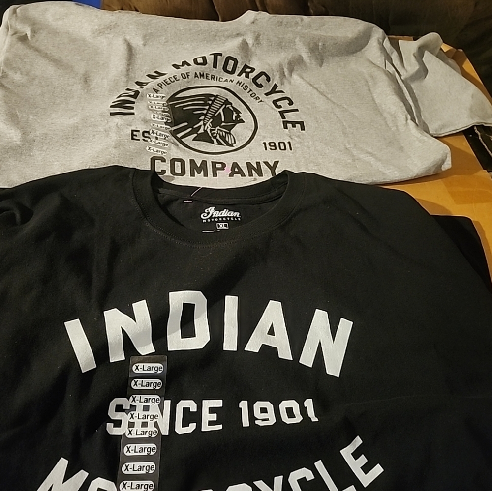lot of 2 Nwot indian motorcycle xl shirts see pix 50 at shop